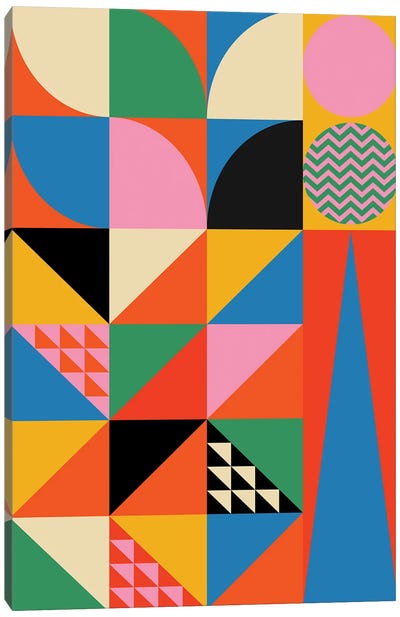 Happy Geometrics Canvas Art Print - Jen Du