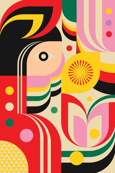 Girl In Wonderland by Jen Du metal wall art