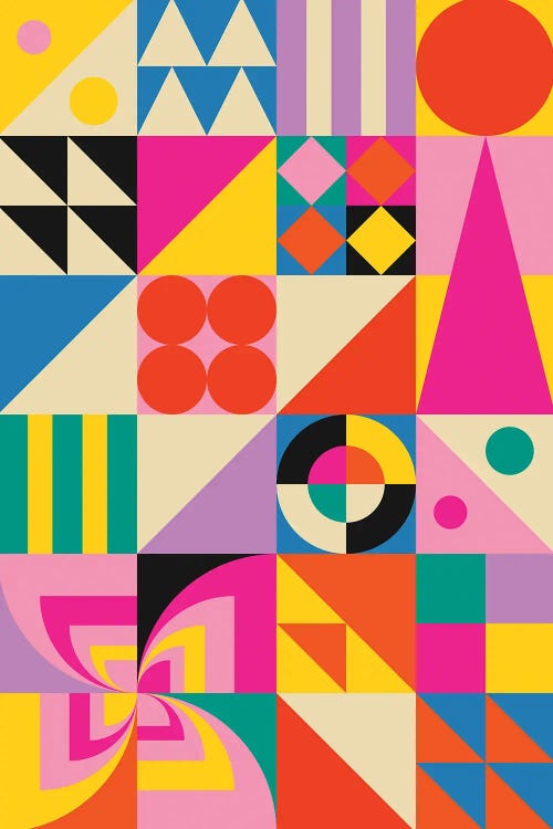 Groovy Geometrics by Jen Du wall art