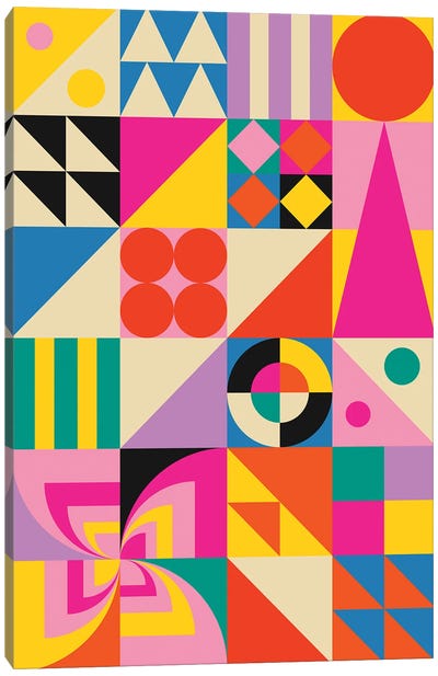 Groovy Geometrics Canvas Art Print - Dopamine Decor