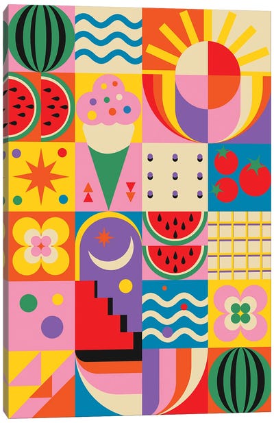 Summer Time Canvas Art Print - Ice Cream & Popsicle Art