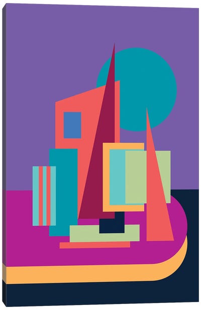 Purple Harbor Canvas Art Print - Purple Abstract Art