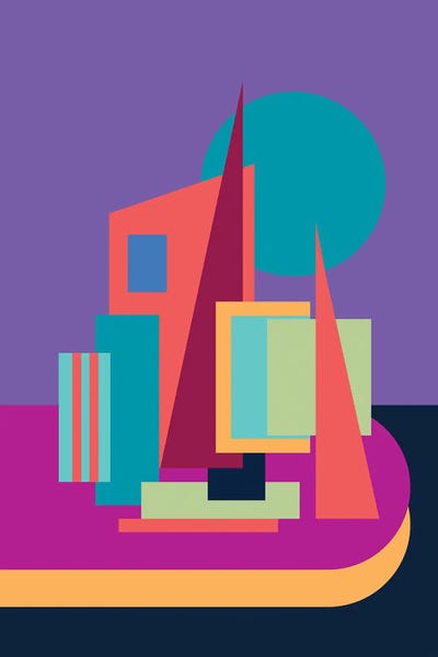 Geographical Geometrics: Purple Harbor by Jen Du