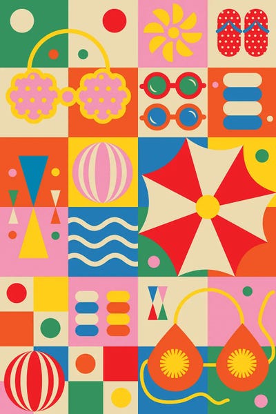 Summer Beach Vibes by Jen Du art print