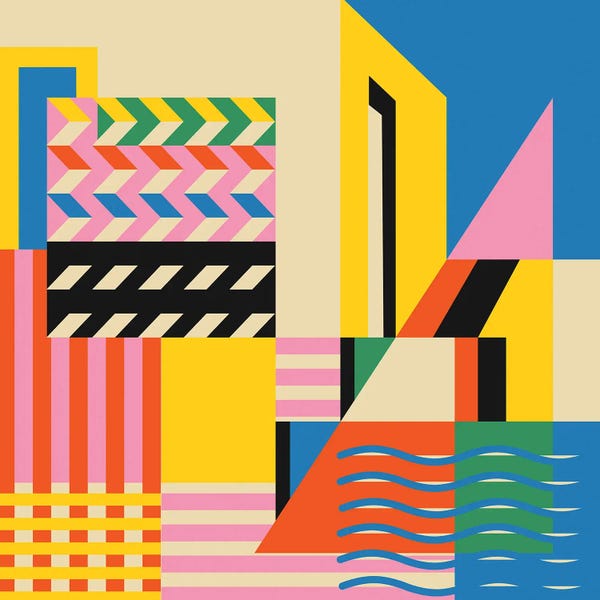 Retro Geo Abstracts: South France Beach House by Jen Du