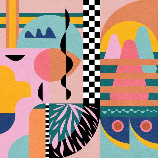 Retro Geo Abstracts: Tropical Island by Jen Du