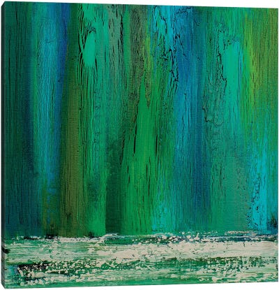 Rainwater Canvas Art Print - Blue & Green Art