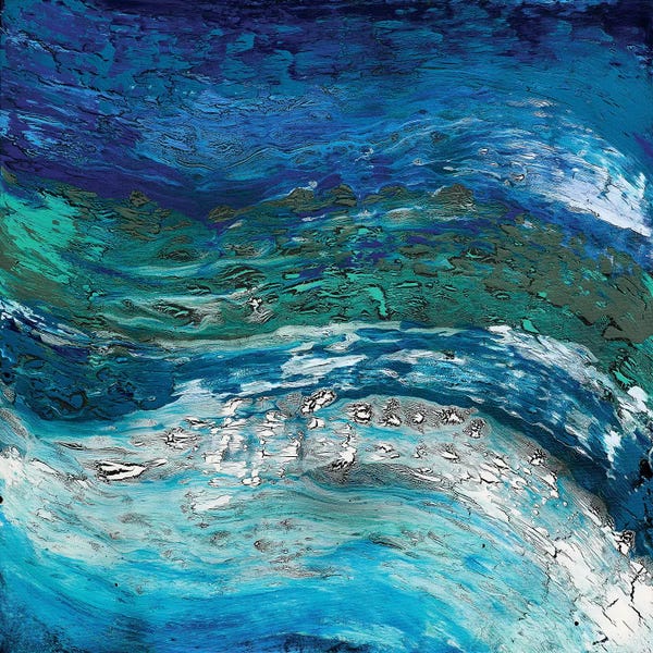 Large Modern Art - Canvas Prints: Wave After Wave II by Alicia Dunn
