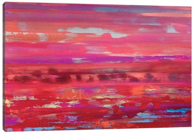 Daring Intensity Canvas Art Print - Purple Abstract Art