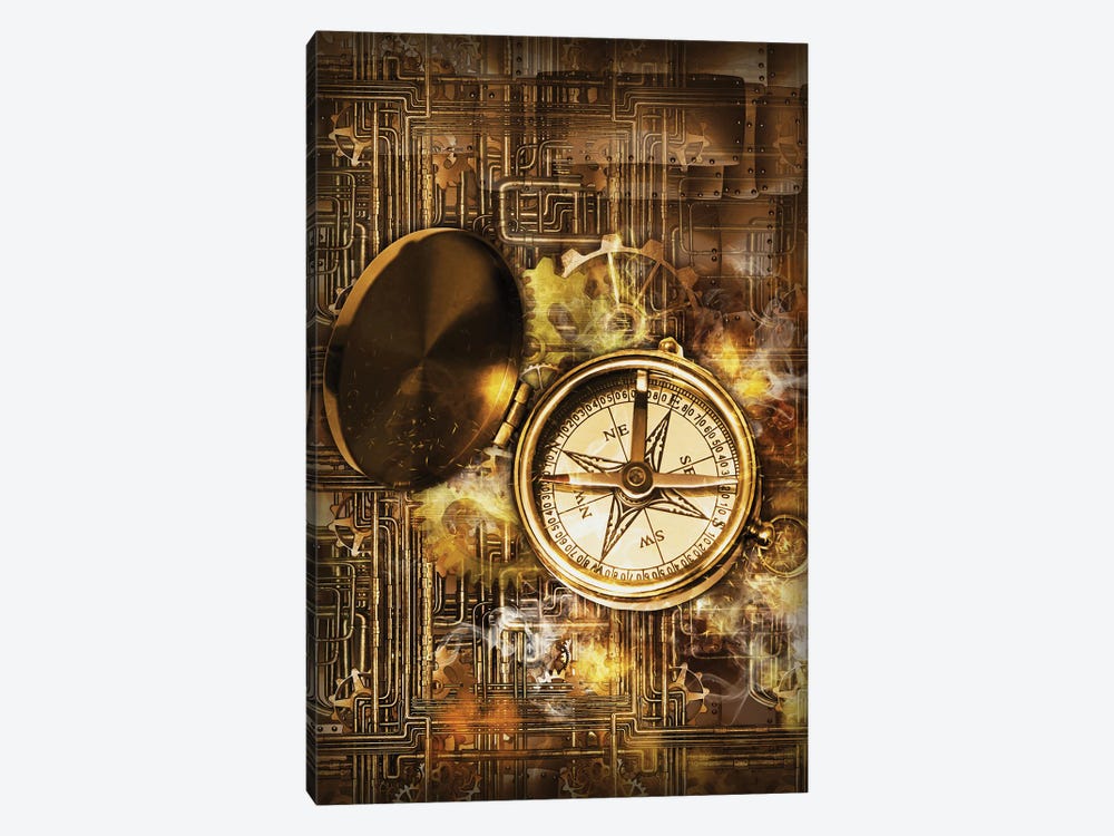 Compass Steampunk by Durro Art 1-piece Canvas Print