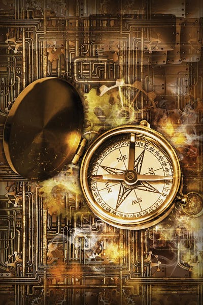 Inspirational Office: Compass Steampunk by Durro Art