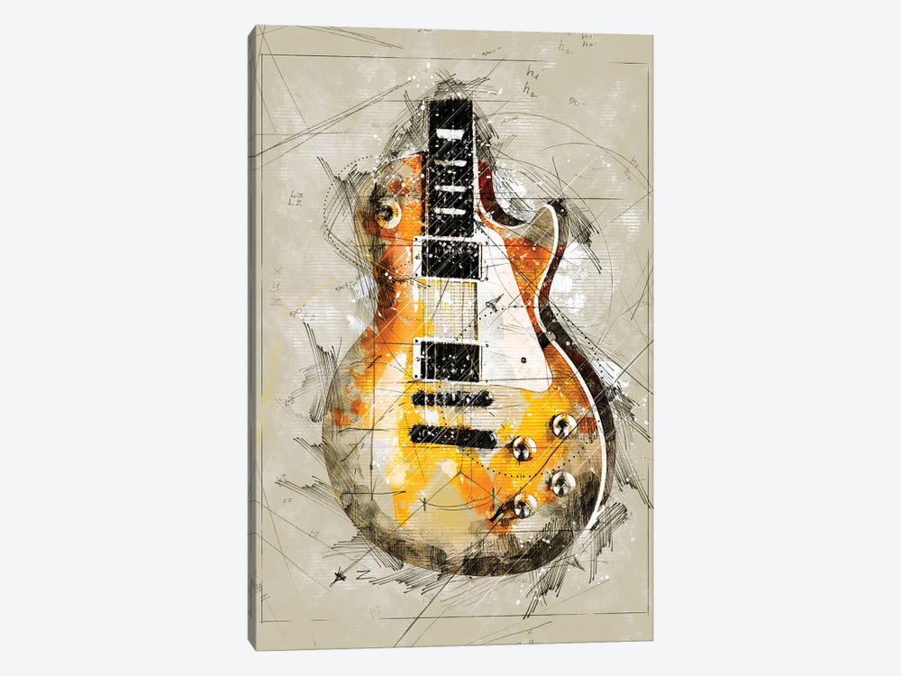Guitar Sketch by Durro Art 1-piece Canvas Wall Art