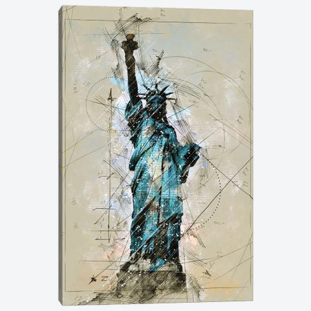 Liberty Sketch Canvas Print #DUR1024} by Durro Art Canvas Artwork