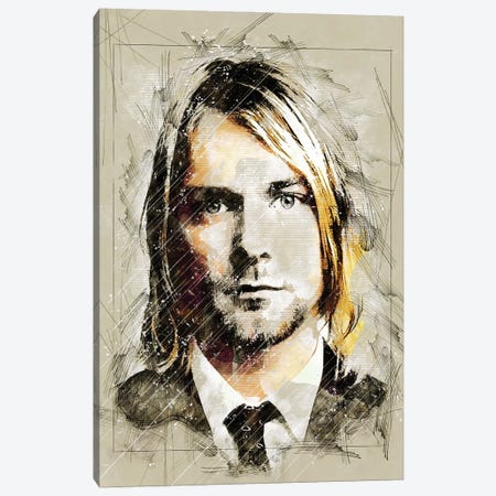 Cobain Sketch Canvas Print #DUR1025} by Durro Art Canvas Art