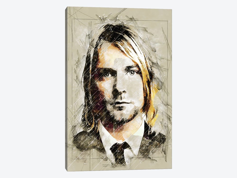 Cobain Sketch by Durro Art 1-piece Canvas Wall Art