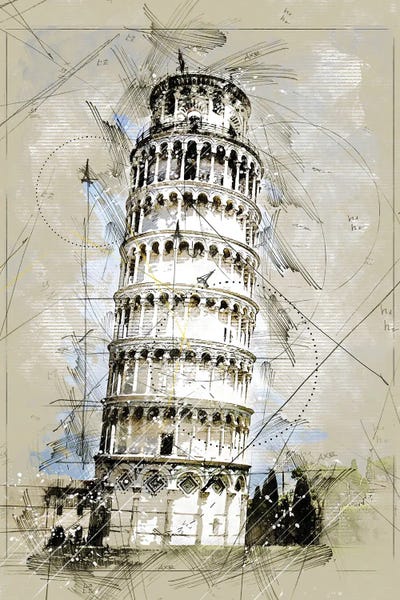 Tuscany: Pisa Sketch by Durro Art