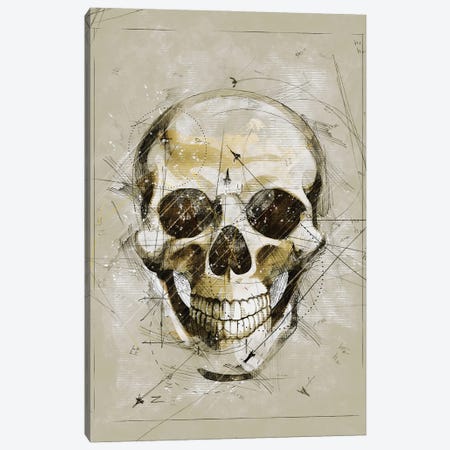 Skull Sketch Canvas Print #DUR1028} by Durro Art Art Print