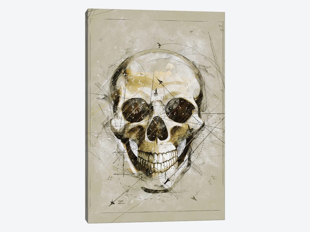 Skull Sketch by Durro Art 1-piece Canvas Print