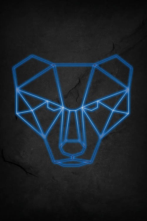 Bear Blue Geometric by Durro Art wall art