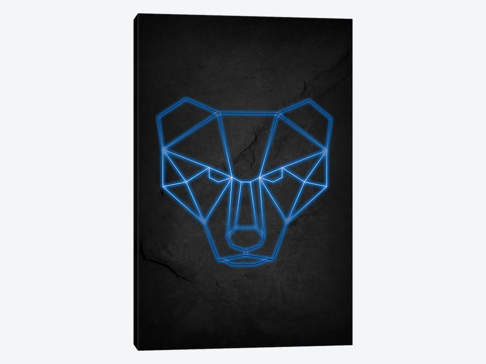 Bear Blue Geometric by Durro Art 1-piece Canvas Art