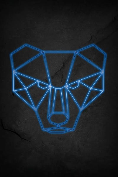 Fine Art Print: Bear Blue Geometric by Durro Art