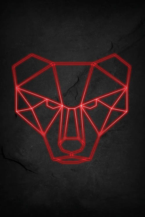 Bear Red Geometric