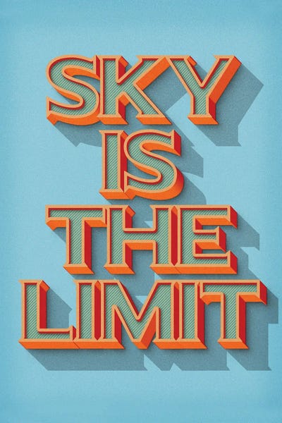 Sky Is The Limit Retro by Durro Art metal wall art