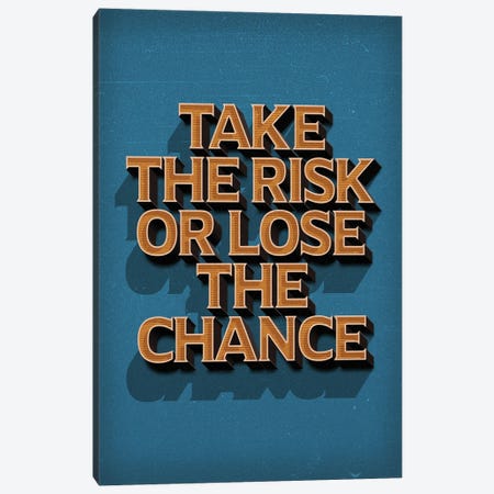 Take The Risk Retro Canvas Print #DUR1056} by Durro Art Canvas Art Print