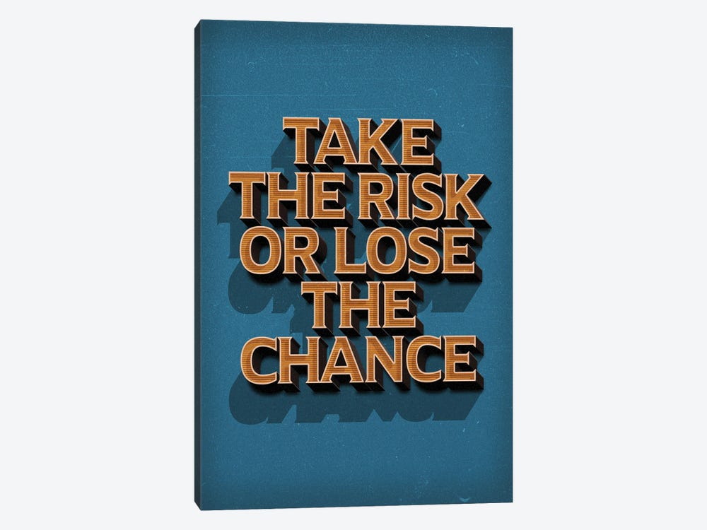 Take The Risk Retro by Durro Art 1-piece Canvas Wall Art