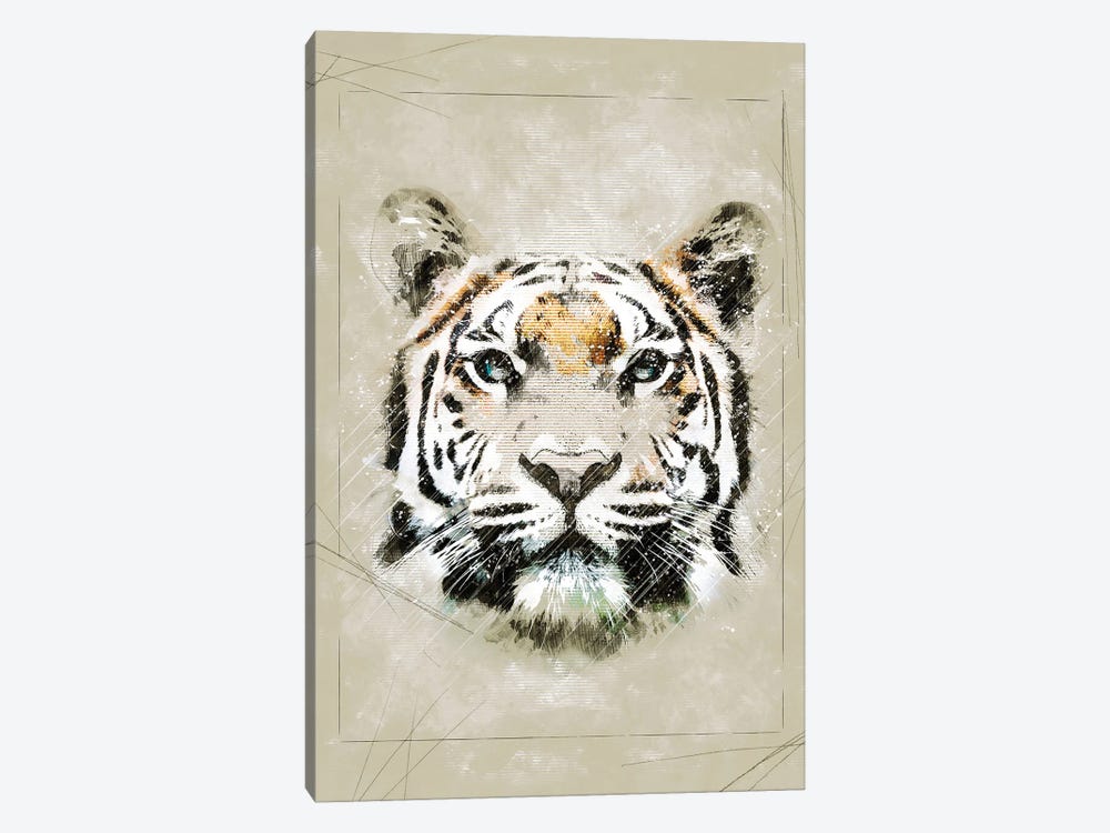 Tiger Sketch by Durro Art 1-piece Canvas Wall Art