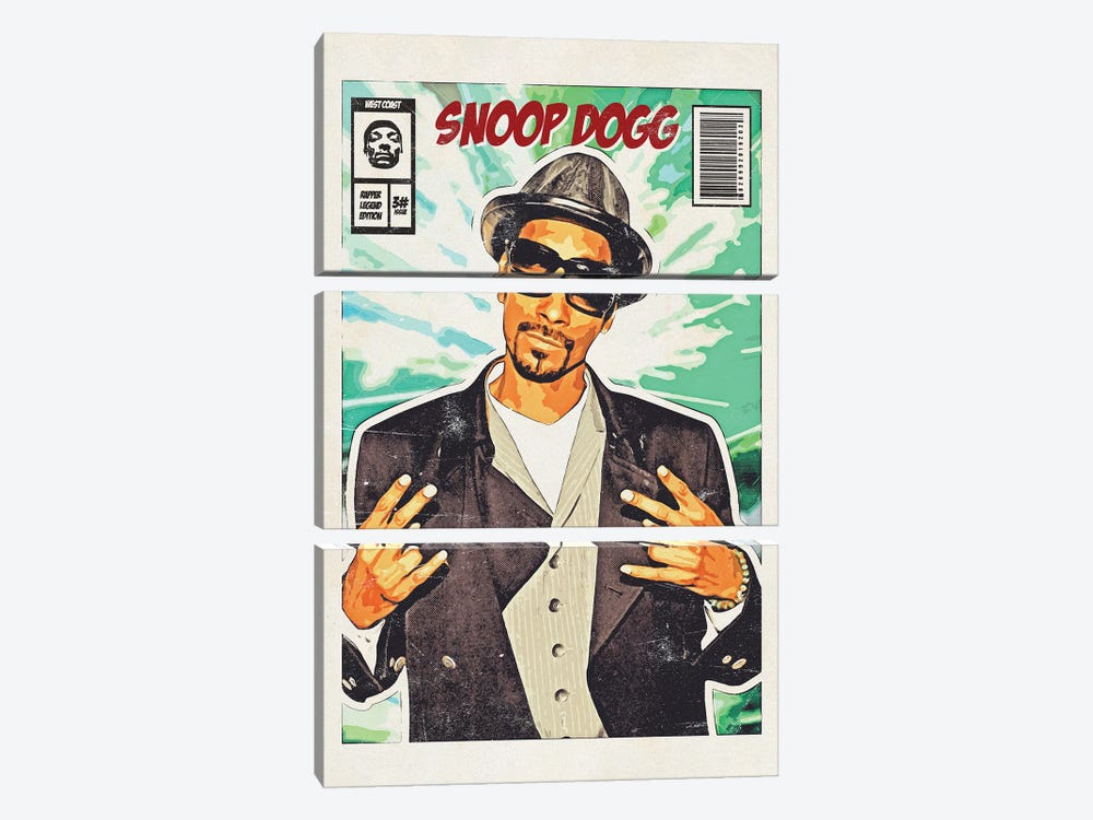 Snoop West Coast Comic by Durro Art 3-piece Canvas Art