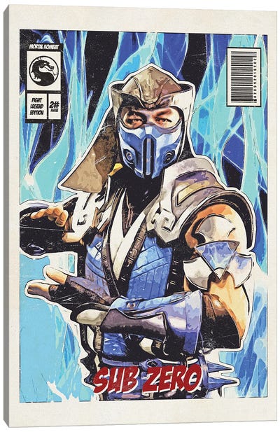 Sub Zero Comic Canvas Art Print - Mortal Kombat