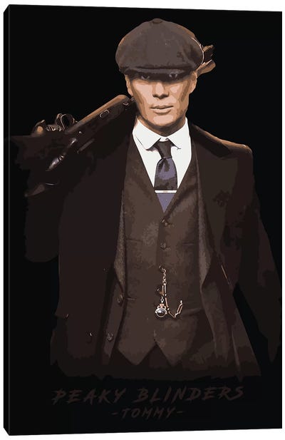 Peaky Blinders Tommy Canvas Art Print - Crime Drama TV Show Art