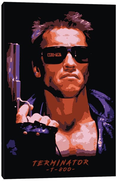 Terminator T-800 Canvas Art Print - Arnold Schwarzenegger