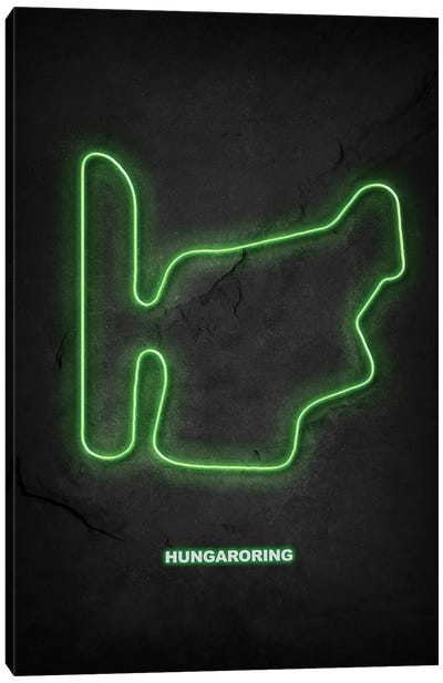Hungaroring Circuit Neon Canvas Art Print - Durro Art