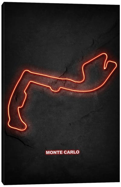 Monte Carlo Circuit Neon Canvas Art Print - Durro Art