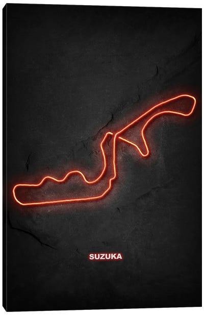 Suzuka Circuit Neon Canvas Art Print - Limited Edition Sports Art