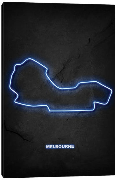 Melbourne Circuit Neon Canvas Art Print - Durro Art