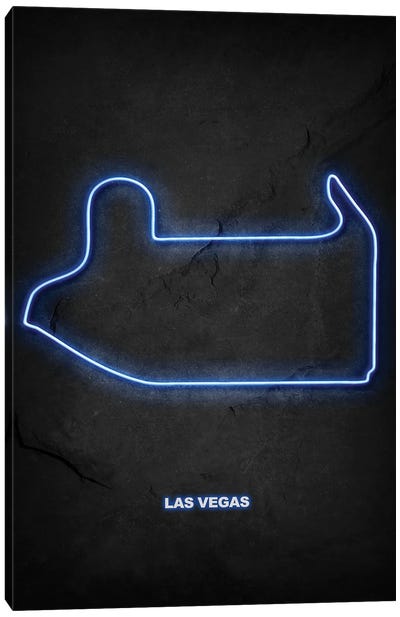 Las Vegas Circuit Neon Canvas Art Print - Durro Art