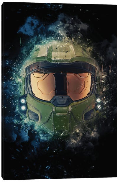Halo Helmet Canvas Art Print - Video Game Art