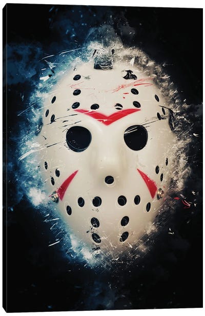 Jason Mask Canvas Art Print - Friday The 13th