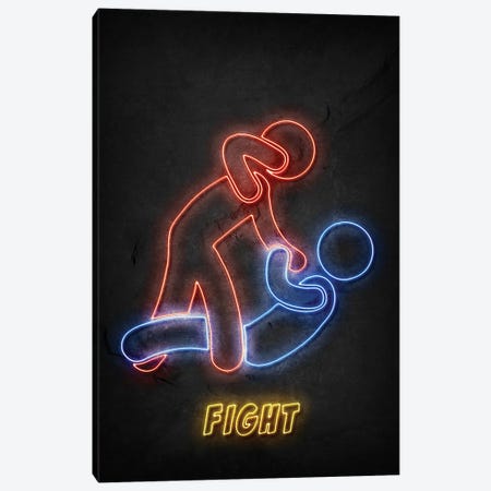 Fight Neon Canvas Print #DUR1130} by Durro Art Canvas Print