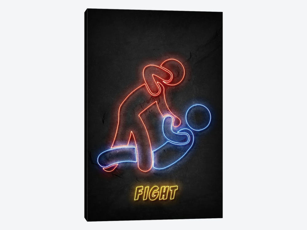 Fight Neon by Durro Art 1-piece Canvas Art Print