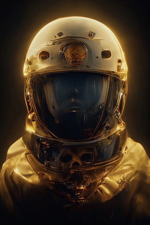 astronauts gold helmets