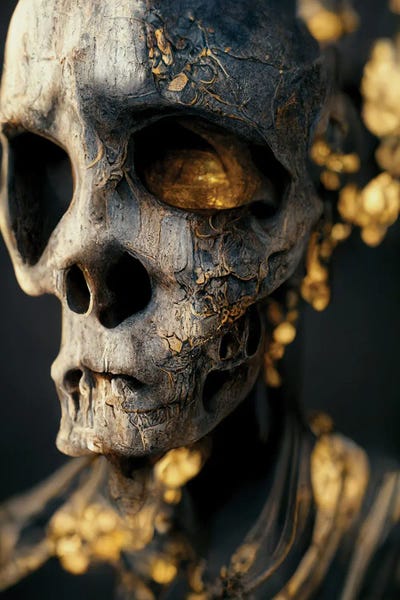 Gold Skull by Durro Art metal wall art