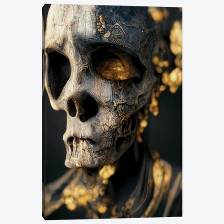 Gold Skull Canvas Print #DUR1142} by Durro Art Canvas Art
