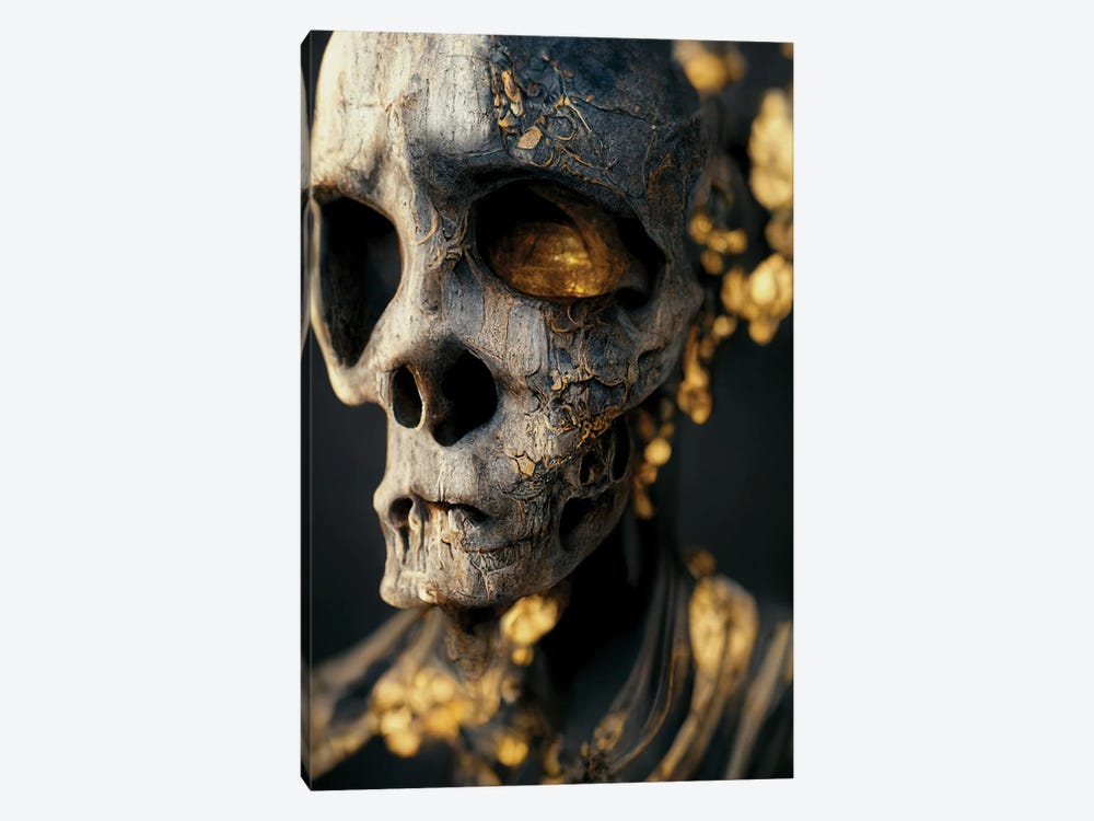 Gold Skull by Durro Art 1-piece Canvas Artwork