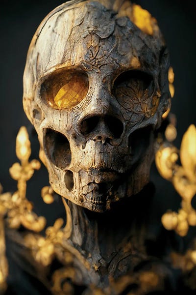 Gold Skull II by Durro Art metal wall art