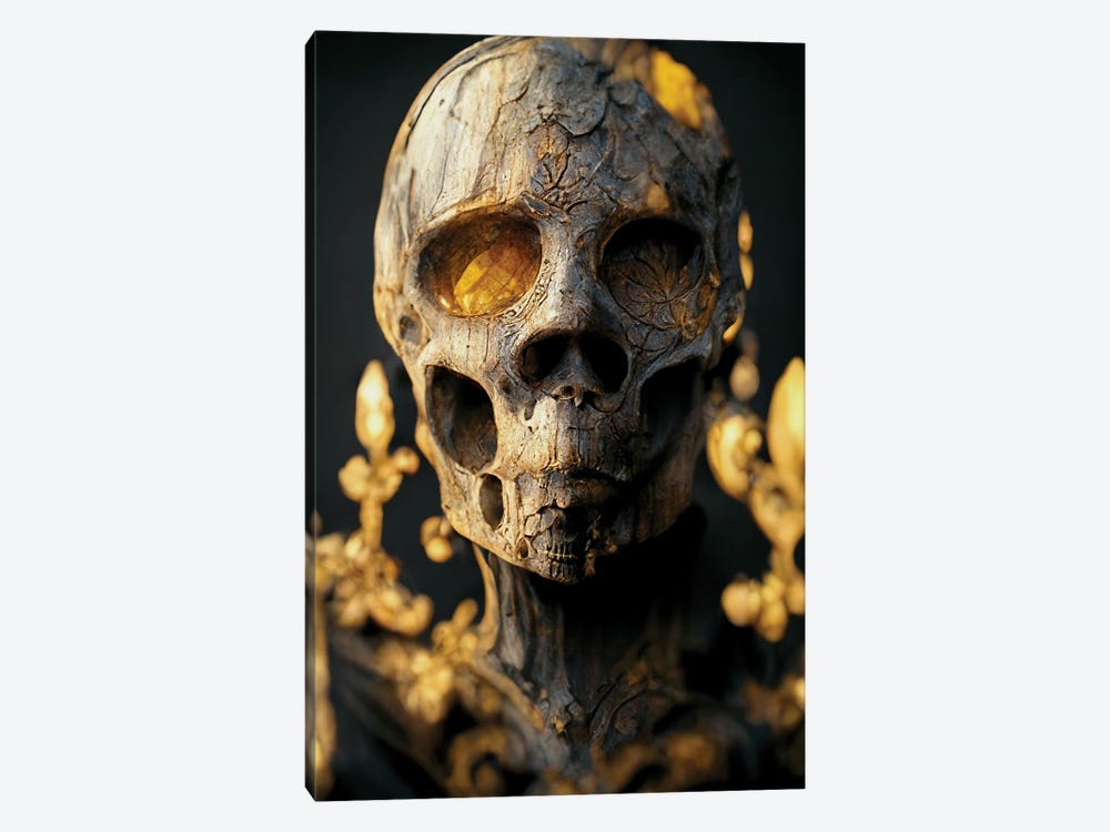 Gold Skull II by Durro Art 1-piece Canvas Artwork