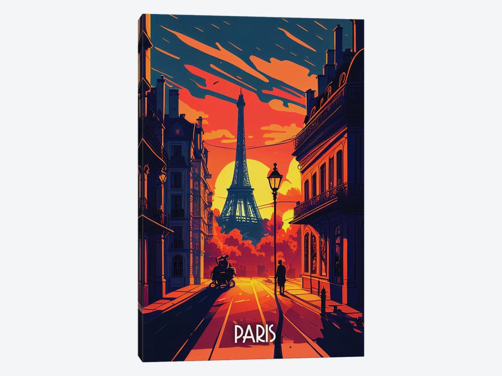 Paris City by Durro Art 1-piece Canvas Artwork